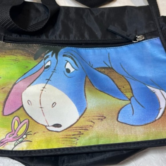 Winnie The Pooh's Eeyore Messenger Shoulder Bag Flap Over Tote 11.5x9" - Picture 3 of 11